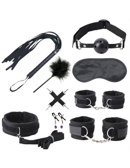 Kit Bondage Push 9 pièces Noir Kit Bondage Push 9 pièces Noir