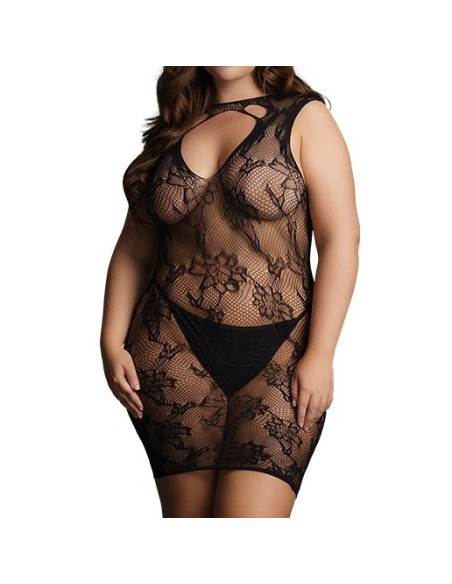 Robe sexy Grande Taille HIGH NECK Noire