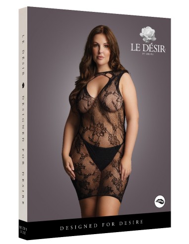 Robe sexy Grande Taille HIGH NECK Noire