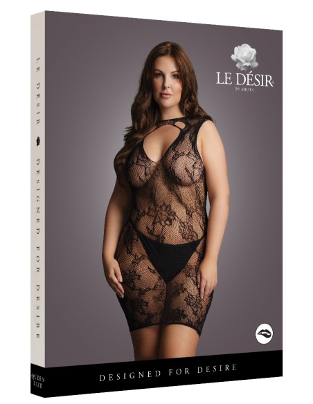 Robe sexy Grande Taille HIGH NECK Noire