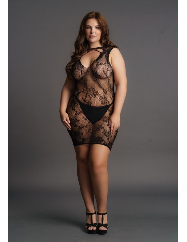Robe sexy Grande Taille HIGH NECK Noire