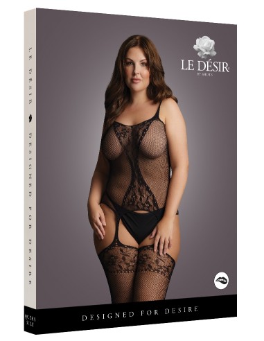 Body Porte-Jarretelles FISHNET SUSPENSER Noir - Combinaisons - 5