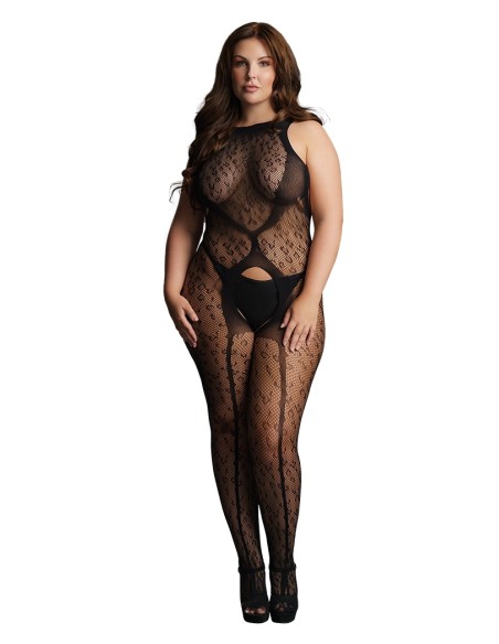 Combinaison CROTCHLESS LEOPARD Noire