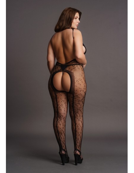 Combinaison CROTCHLESS LEOPARD Noire