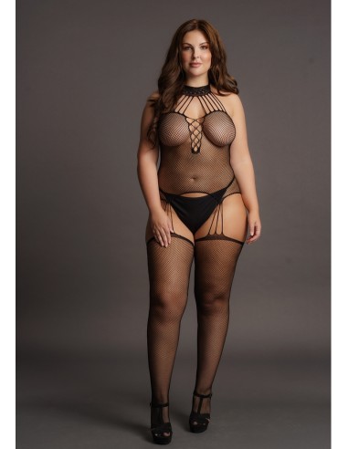 Body Porte-Jarretelles CHOKER FISHNET Noir