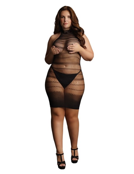 Robe sexy Grande Taille HIGH LACE Noire
