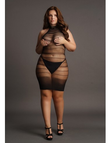 Robe sexy Grande Taille HIGH LACE Noire