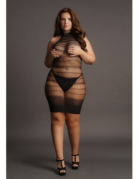 Robe sexy Grande Taille HIGH LACE Noire