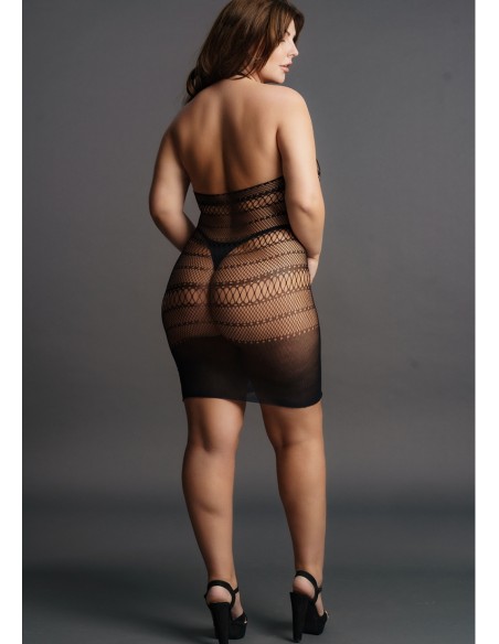 Robe sexy Grande Taille HIGH LACE Noire