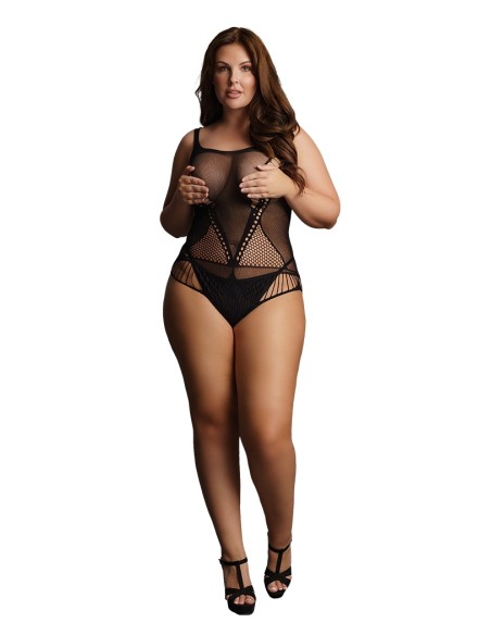 Body Grande Taille CONTRAST NET Noir