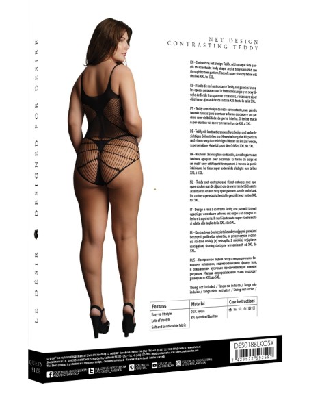 Body Grande Taille CONTRAST NET Noir