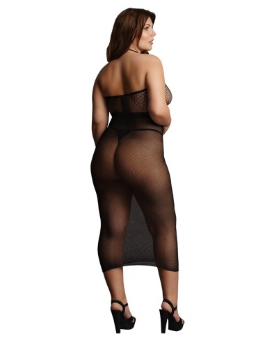 Robe Résille Grande taille HIGH NECK Noire