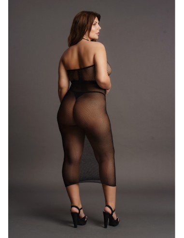 Robe Résille Grande taille HIGH NECK Noire