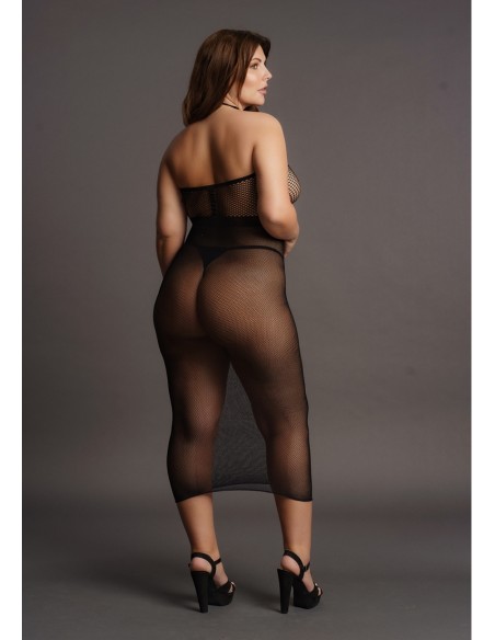 Robe Résille Grande taille HIGH NECK Noire