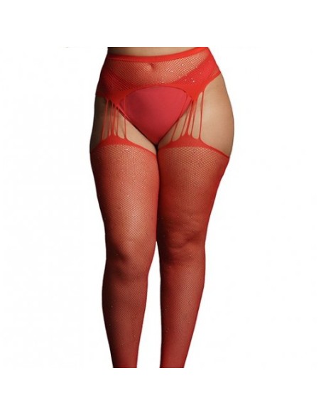 Collants à jarretelles RHINESTONE Rouges Collants à jarretelles RHINESTONE Rouges