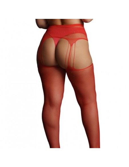 Collants à jarretelles RHINESTONE Rouges Collants à jarretelles RHINESTONE Rouges