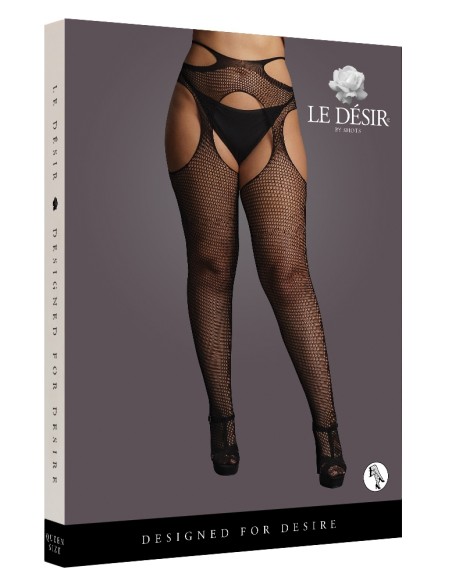 Collants Résille Grande taille STRAPPY Noirs