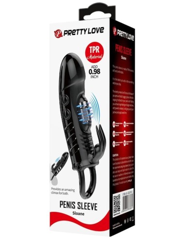 Gaine de pénis vibrante avec Rabbit Sloane Pretty Love 13 x 4cm - Gaines Pénis - 4