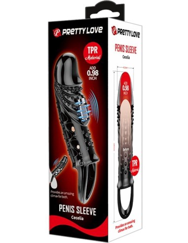 Gaine de pénis vibrante Cecelia Pretty Love 13 x 4cm