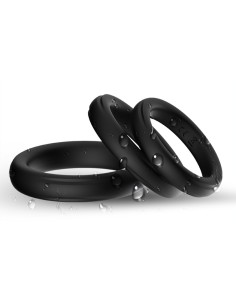 Lot de 3 cockring Silicone Set Ring Noirs