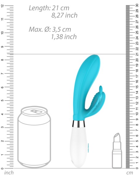 Vibro Rabbit Alexios 21cm Bleu