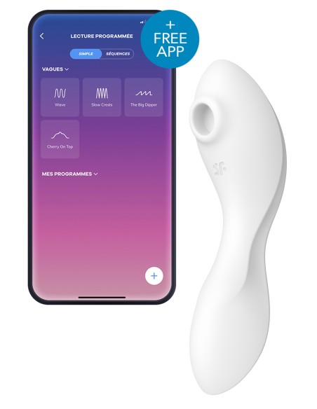 Stimulateur de clitoris connecté Curvy trinity 5+ Satisfyer Blanc