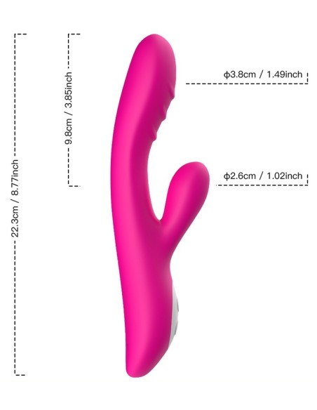 Vibro Rabbit chauffant Spark 22cm Rose