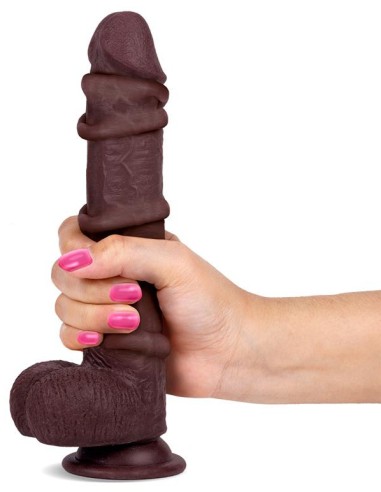 Gode réaliste Slidy Cock 17 x 4cm Marron