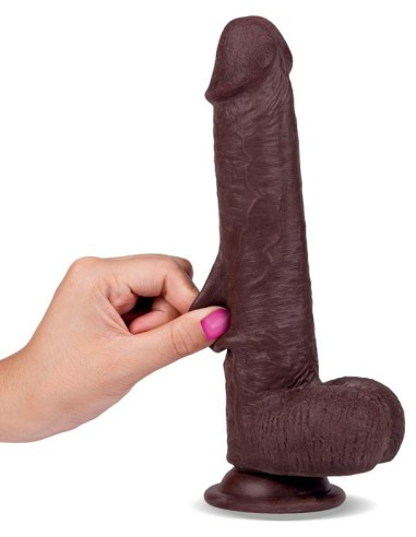 Gode réaliste Slidy Cock 17 x 4cm Marron