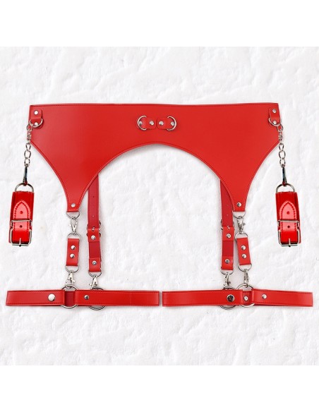 Ceinture Porte-Jarretelles et Menottes Rouge Ceinture Porte-Jarretelles et Menottes Rouge