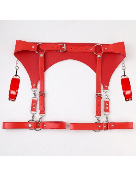Ceinture Porte-Jarretelles et Menottes Rouge Ceinture Porte-Jarretelles et Menottes Rouge