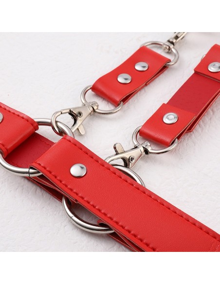 Ceinture Porte-Jarretelles et Menottes Rouge Ceinture Porte-Jarretelles et Menottes Rouge