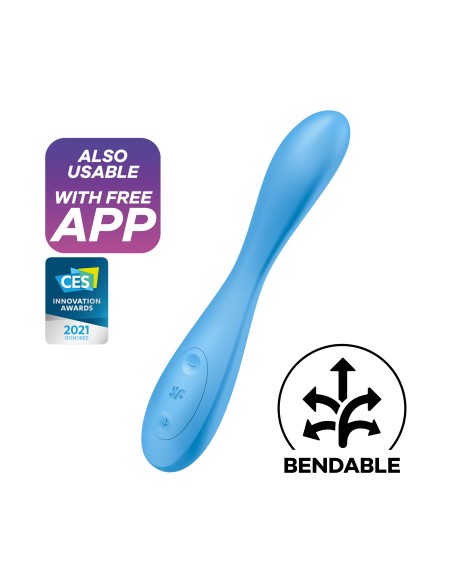 Vibro connecté G-SPOT FLEX 4+ Satisfyer 20cm Bleu