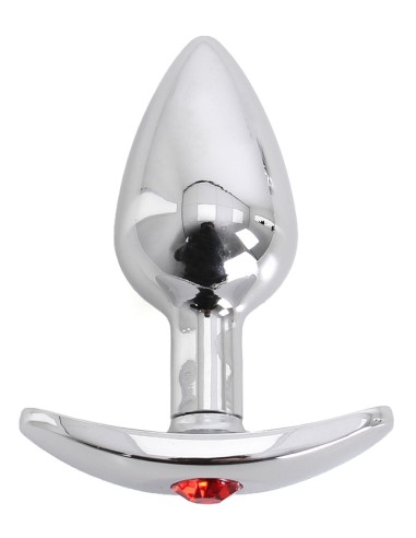 Plug Bijou Anal avec Base arrondie Curve 6 x 2.8 cm - Bijou rouge