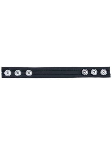 Cockring en cuir 3 Pressions Noir-Rouge - Cockrings Cuirs - 5