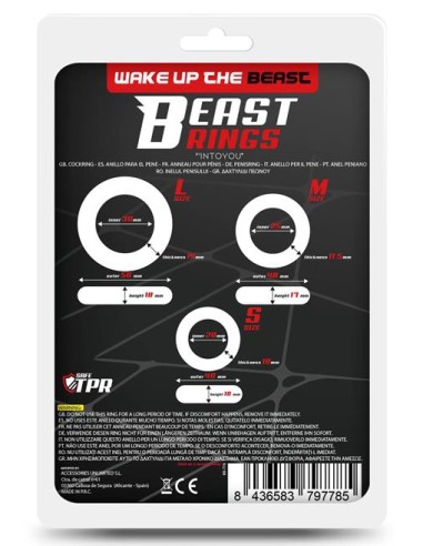 Lot de 3 cockrings souples Beast Rings Transparents