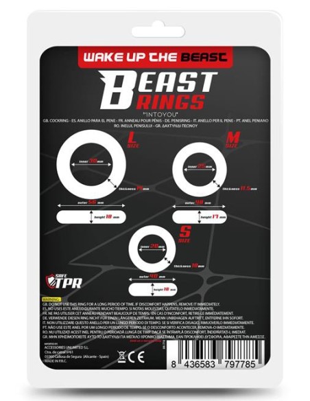 Lot de 3 cockrings souples Beast Rings Transparents Lot de 3 cockrings souples Beast Rings Transparents