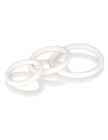Lot de 3 cockrings souples Blanc