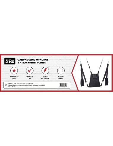 Sling en tissu Mykonos - Set complet - 4 Points Noir