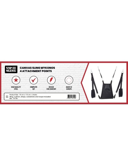 Sling en tissu Mykonos - Set complet - 4 Points Noir Sling en tissu Mykonos - Set complet - 4 Points Noir