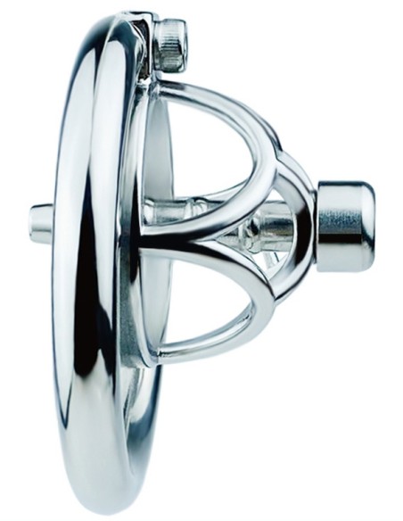 Cage de chasteté en métal avec Plug d'urètre Hexy 3 x 3.3cm