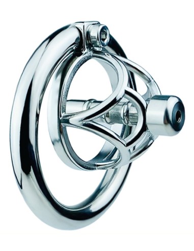 Cage de chasteté en métal avec Plug d'urètre Hexy 3 x 3.3cm