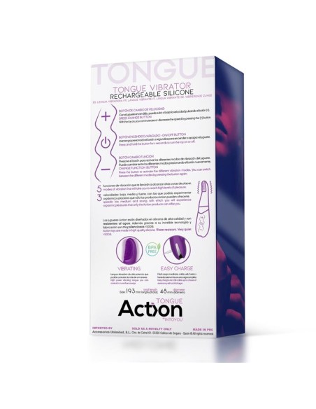 Stimulateur de clitoris Tongue Vibrator 19cm Violet