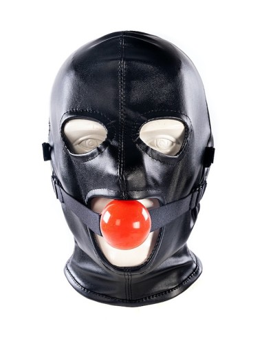 Cagoule SM avec Bâillon et masque Subfull Noire