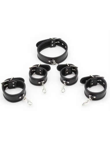 Set de restriction Collier et Menottes Noir