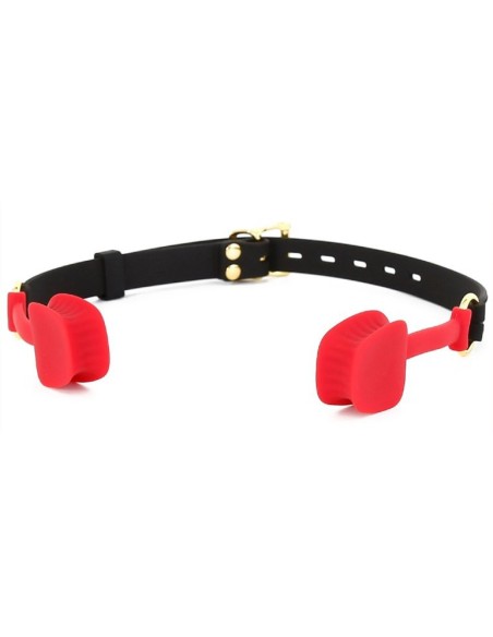 Bâillon en silicone Zen Open Noir-Rouge