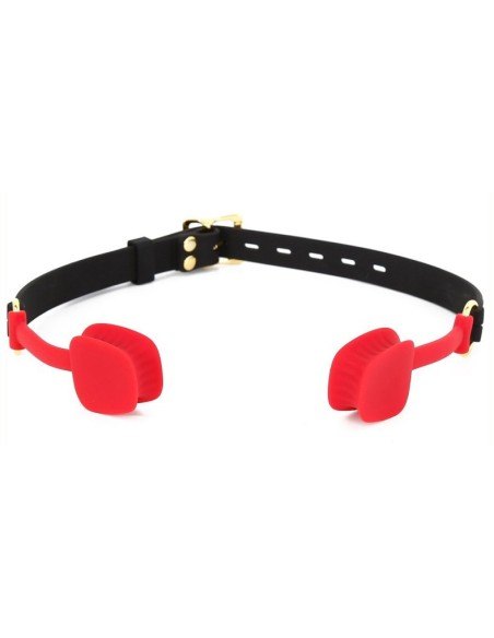 Bâillon en silicone Zen Open Noir-Rouge
