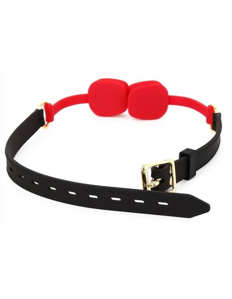 Bâillon en silicone Zen Open Noir-Rouge