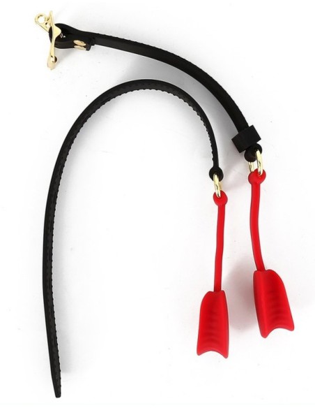 Bâillon en silicone Zen Open Noir-Rouge