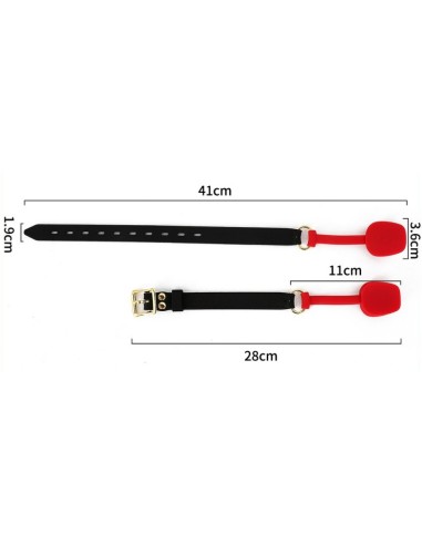 Bâillon en silicone Zen Open Noir-Rouge